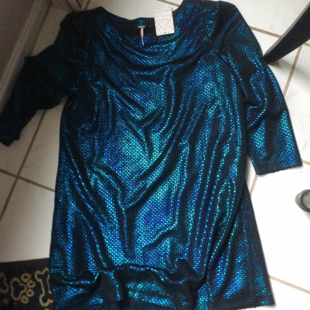 Free People Black and Blue Dress